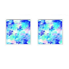 Transparent Colorful Rainbow Blue Paint Sky Cufflinks (square) by Mariart