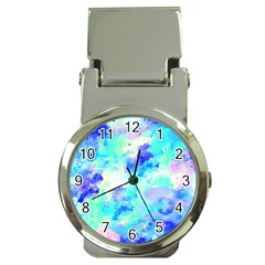 Transparent Colorful Rainbow Blue Paint Sky Money Clip Watches by Mariart