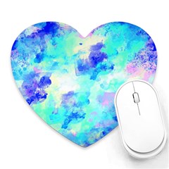 Transparent Colorful Rainbow Blue Paint Sky Heart Mousepads by Mariart