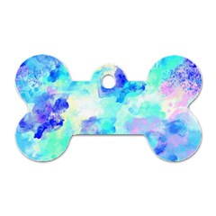 Transparent Colorful Rainbow Blue Paint Sky Dog Tag Bone (one Side) by Mariart