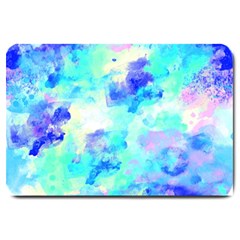 Transparent Colorful Rainbow Blue Paint Sky Large Doormat 