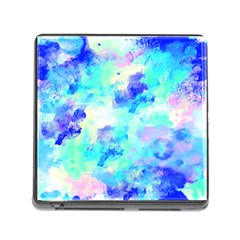 Transparent Colorful Rainbow Blue Paint Sky Memory Card Reader (square) by Mariart