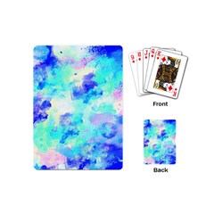 Transparent Colorful Rainbow Blue Paint Sky Playing Cards (mini) 