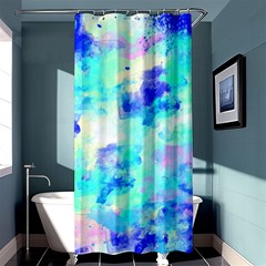 Transparent Colorful Rainbow Blue Paint Sky Shower Curtain 36  X 72  (stall) 