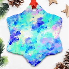 Transparent Colorful Rainbow Blue Paint Sky Snowflake Ornament (two Sides) by Mariart