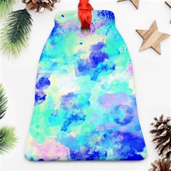 Transparent Colorful Rainbow Blue Paint Sky Bell Ornament (two Sides)