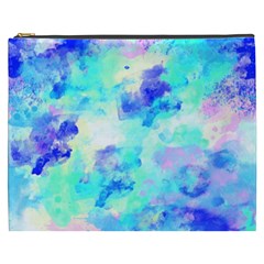 Transparent Colorful Rainbow Blue Paint Sky Cosmetic Bag (xxxl)  by Mariart