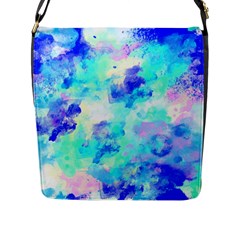 Transparent Colorful Rainbow Blue Paint Sky Flap Messenger Bag (l)  by Mariart