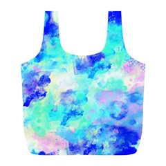 Transparent Colorful Rainbow Blue Paint Sky Full Print Recycle Bags (l) 