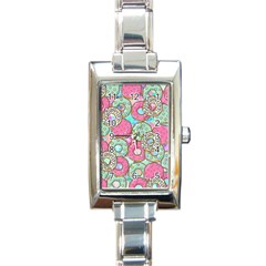 Donuts pattern Rectangle Italian Charm Watch