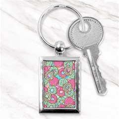 Donuts Pattern Key Chains (rectangle)  by ValentinaDesign