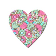 Donuts pattern Heart Magnet