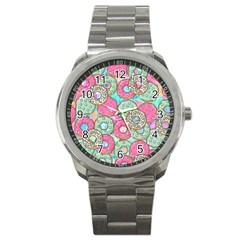 Donuts pattern Sport Metal Watch