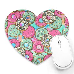 Donuts pattern Heart Mousepads