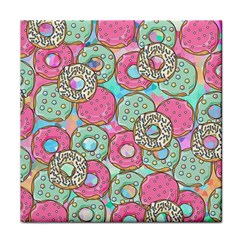 Donuts Pattern Face Towel by ValentinaDesign