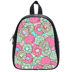 Donuts Pattern School Bag (small) by ValentinaDesign