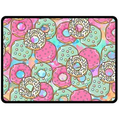 Donuts pattern Fleece Blanket (Large) 