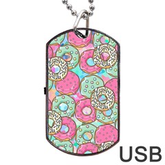 Donuts pattern Dog Tag USB Flash (One Side)