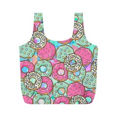 Donuts Pattern Full Print Recycle Bags (m)  by ValentinaDesign