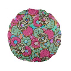 Donuts pattern Standard 15  Premium Flano Round Cushions