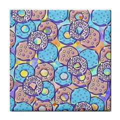 Donuts Pattern Tile Coasters by ValentinaDesign