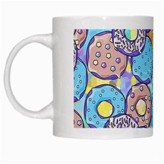 Donuts Pattern White Mugs by ValentinaDesign