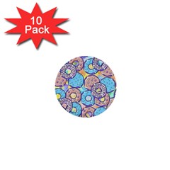 Donuts Pattern 1  Mini Buttons (10 Pack)  by ValentinaDesign