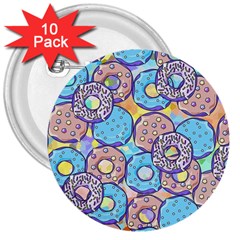 Donuts Pattern 3  Buttons (10 Pack)  by ValentinaDesign