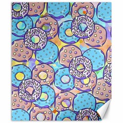 Donuts Pattern Canvas 8  X 10  by ValentinaDesign