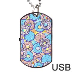 Donuts Pattern Dog Tag Usb Flash (one Side) by ValentinaDesign