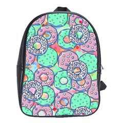 Donuts Pattern School Bag (large) by ValentinaDesign