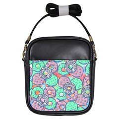 Donuts Pattern Girls Sling Bags by ValentinaDesign