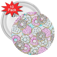 Donuts Pattern 3  Buttons (10 Pack)  by ValentinaDesign