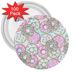 Donuts Pattern 3  Buttons (100 Pack)  by ValentinaDesign