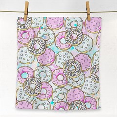 Donuts Pattern Face Towel by ValentinaDesign