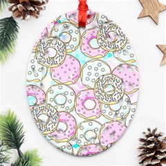 Donuts Pattern Ornament (oval Filigree) by ValentinaDesign