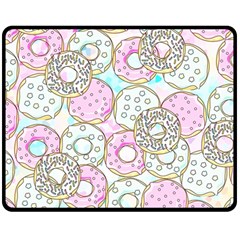 Donuts Pattern Double Sided Fleece Blanket (medium)  by ValentinaDesign