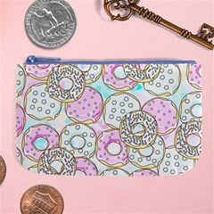 Donuts Pattern Large Coin Purse by ValentinaDesign