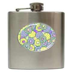 Donuts Pattern Hip Flask (6 Oz) by ValentinaDesign