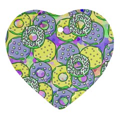 Donuts Pattern Heart Ornament (two Sides)