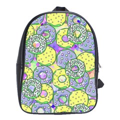 Donuts Pattern School Bag (large) by ValentinaDesign