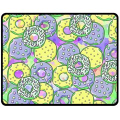 Donuts Pattern Double Sided Fleece Blanket (medium)  by ValentinaDesign