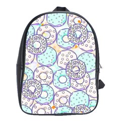 Donuts Pattern School Bag (large) by ValentinaDesign