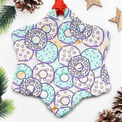 Donuts Pattern Snowflake Ornament (two Sides)