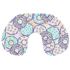 Donuts Pattern Travel Neck Pillows by ValentinaDesign