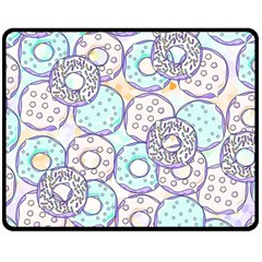 Donuts Pattern Double Sided Fleece Blanket (medium)  by ValentinaDesign