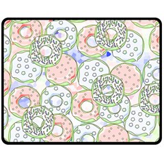 Donuts Pattern Fleece Blanket (medium)  by ValentinaDesign