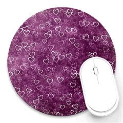 Heart pattern Round Mousepads