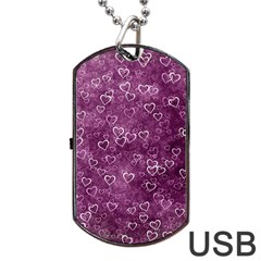 Heart pattern Dog Tag USB Flash (One Side)