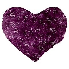 Heart pattern Large 19  Premium Heart Shape Cushions